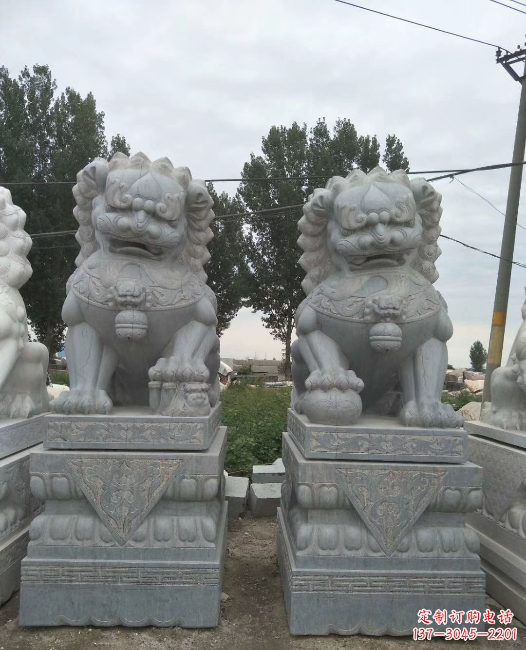 辽阳3米高青石狮子