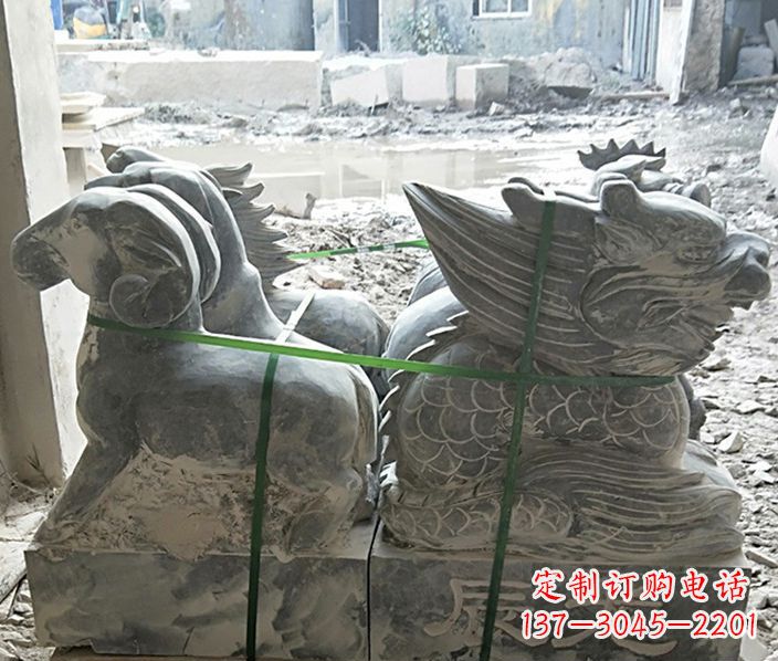 辽阳12生肖公园动物石雕