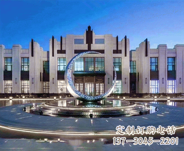 辽阳城市不锈钢月亮摆件雕塑