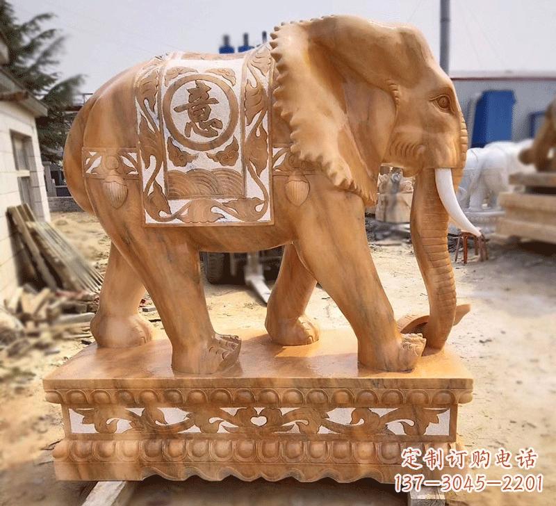 辽阳雕刻石雕大象