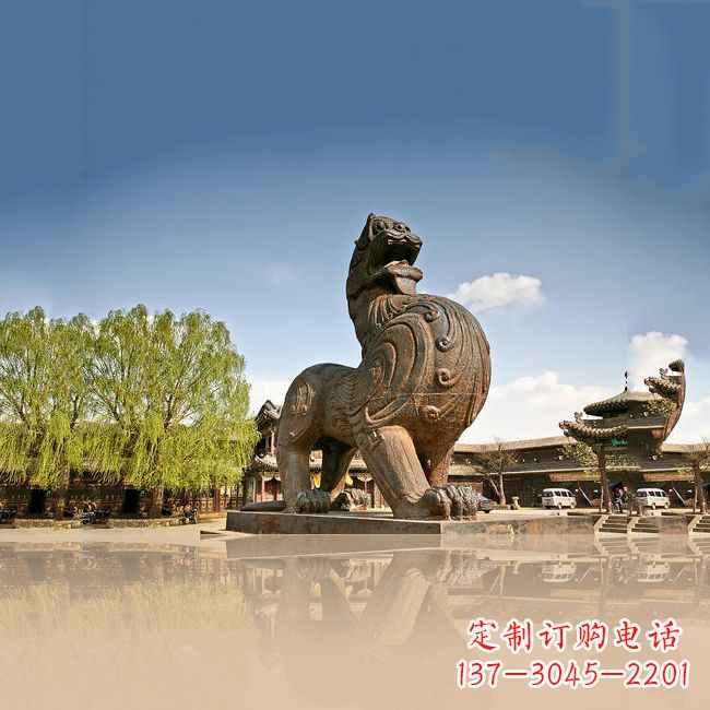 辽阳铜雕狴犴雕塑-景区园林广场神兽景观摆件