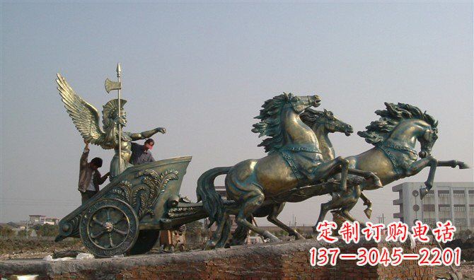 辽阳阿波罗战车广场景观铜雕 (2)