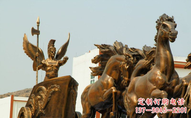 辽阳阿波罗战车广场景观铜雕