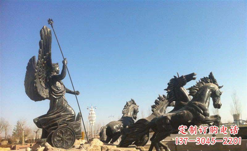 辽阳阿波罗战车小区景观铜雕 (2)