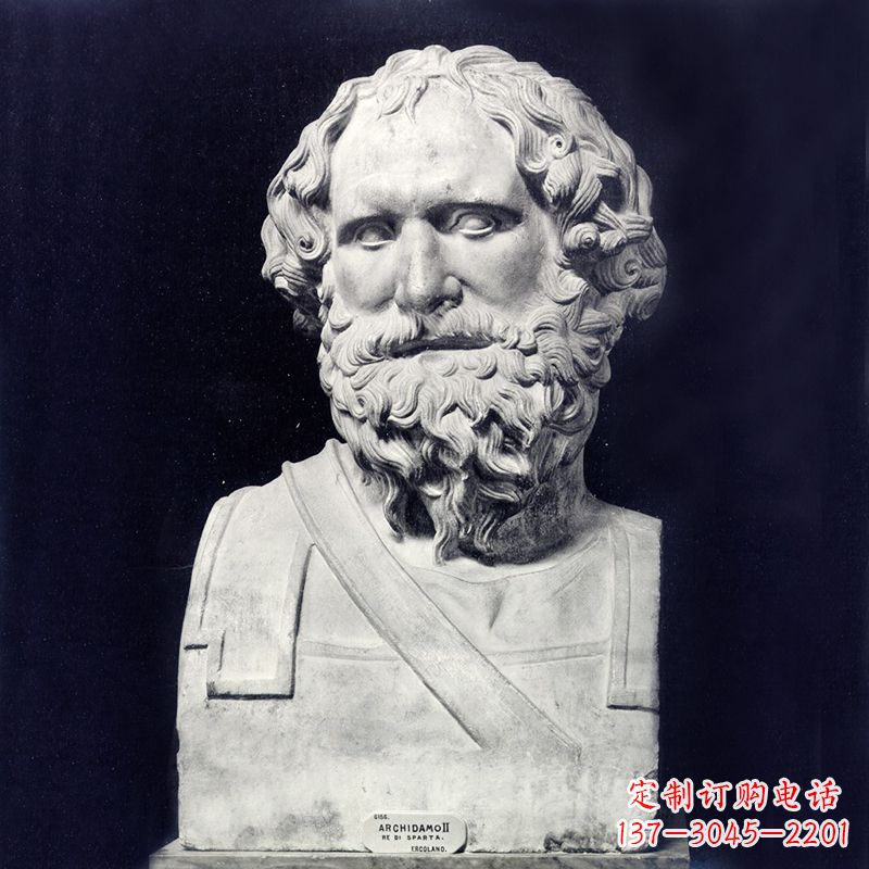 辽阳阿基米德石雕头像-学校校园世界著名人物雕塑
