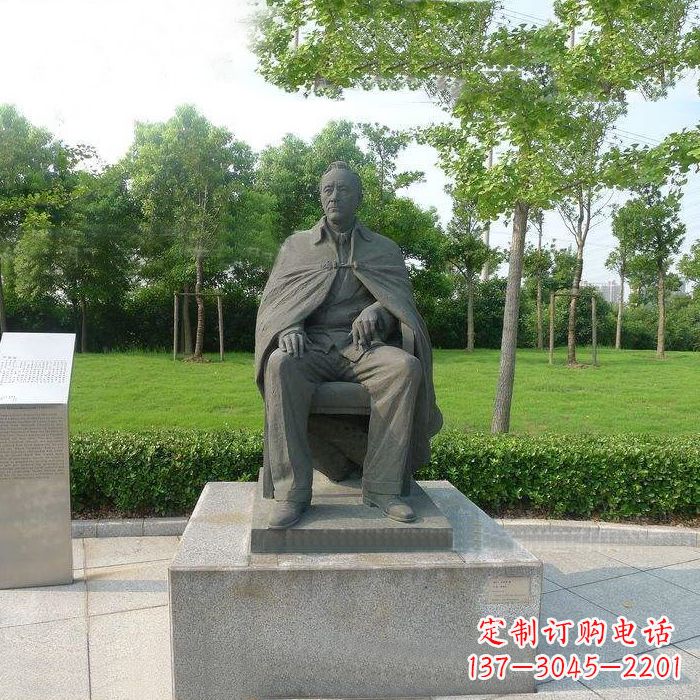 辽阳爱迪生坐姿雕塑-公园铸铜世界名人世纪伟人雕像