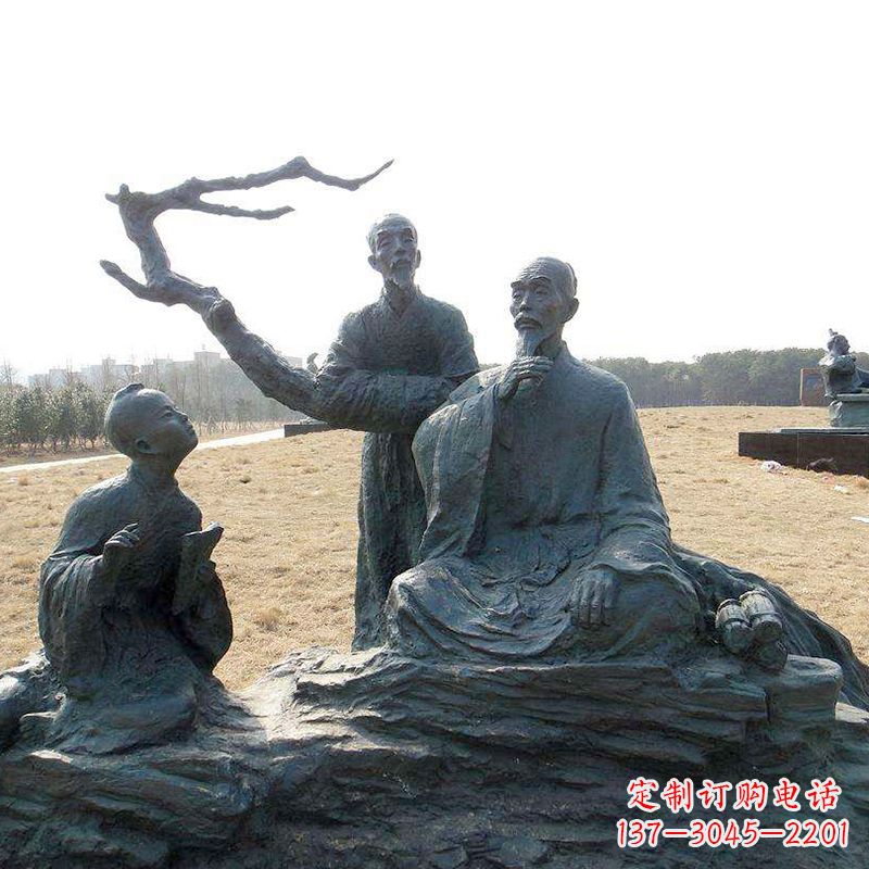 辽阳八大山人景观小品雕塑-公园历史名人著名画家朱耷情景雕塑