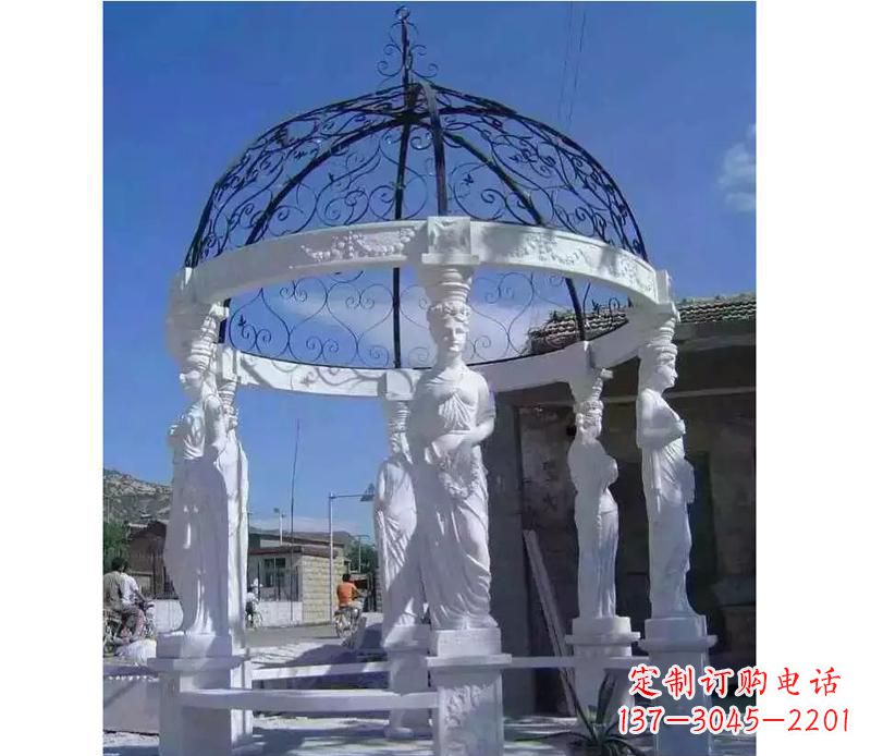 辽阳白色欧式石头凉亭