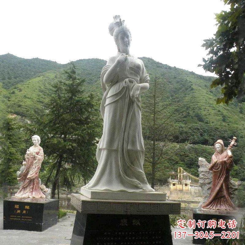 辽阳褒姒雕塑-大理石石雕美女中国古代美女塑像