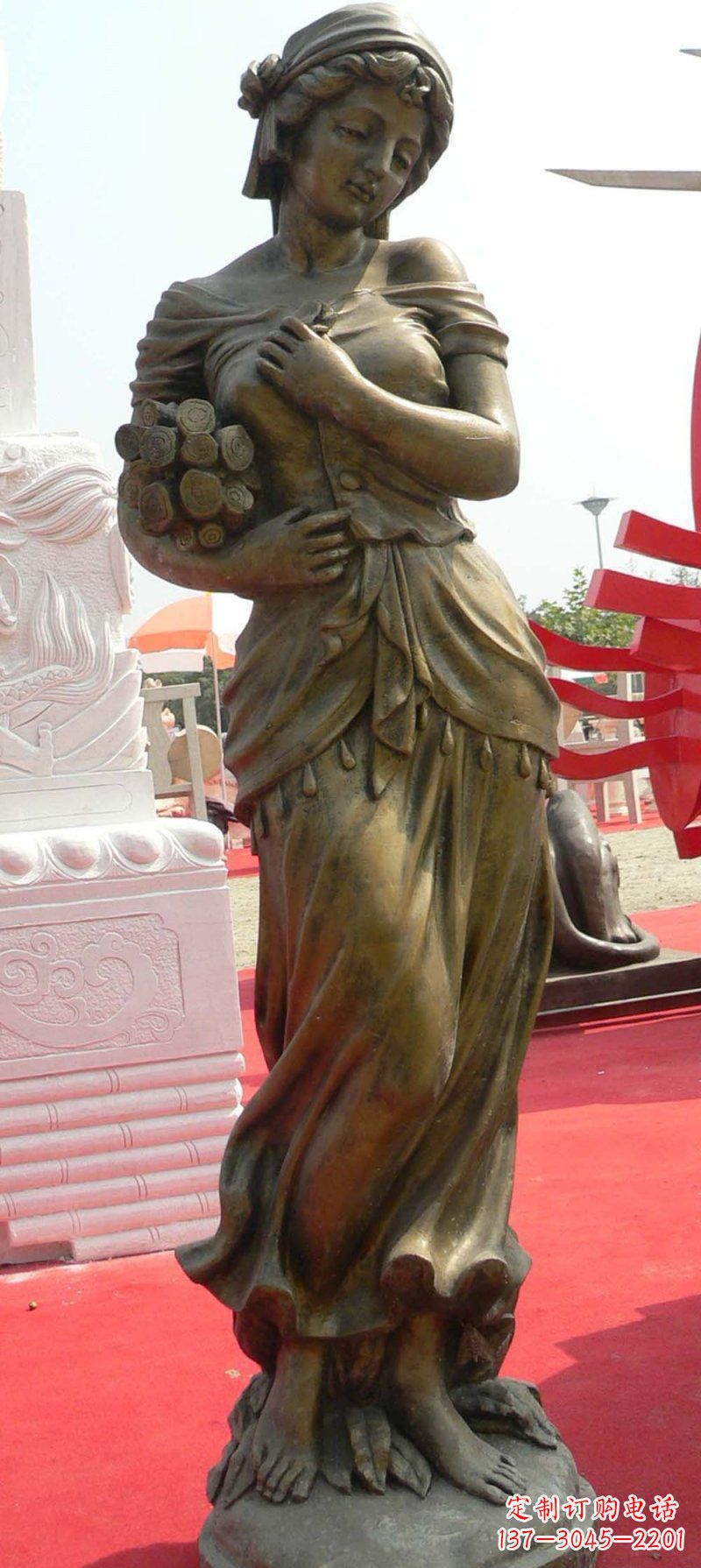辽阳少女梦想铜雕