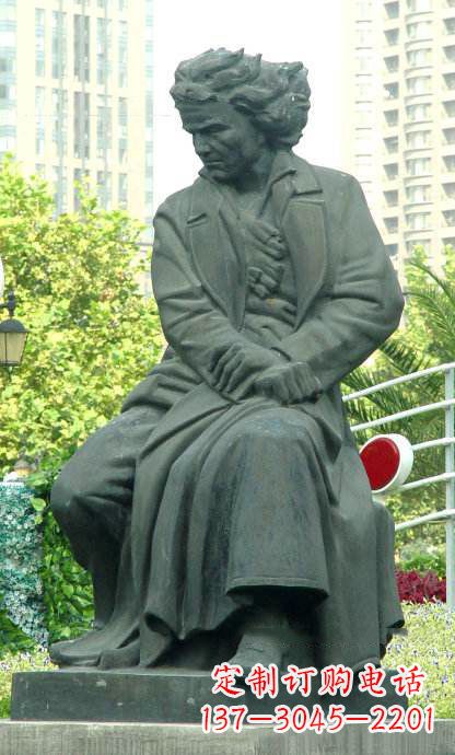 辽阳贝多芬3d雕塑-公园名人世界著名音乐家石雕像