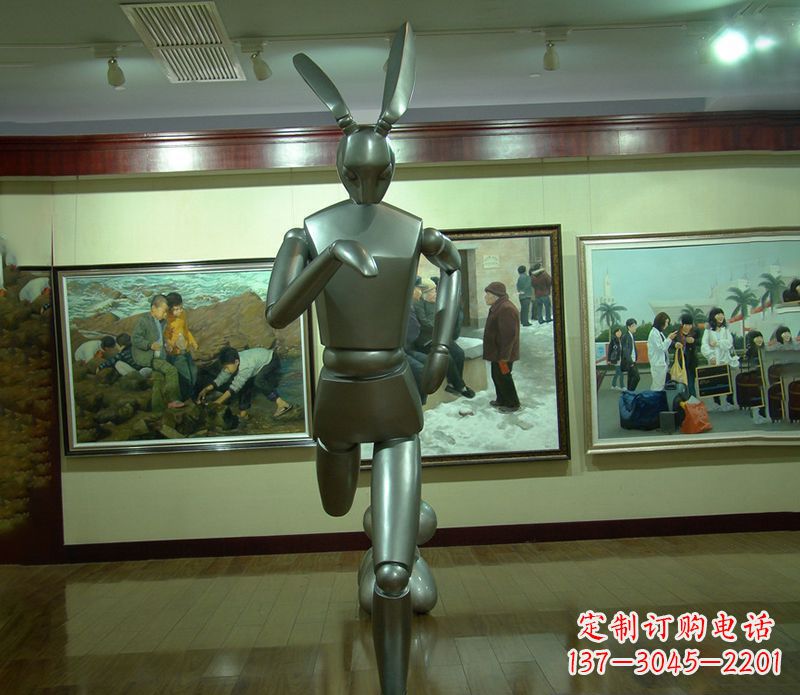 辽阳新颖可爱的“跳跃兔子雕塑”