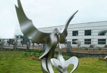 辽阳“喂食”不锈钢动物鸟类景观雕塑，公园校园中国文化传承雕塑