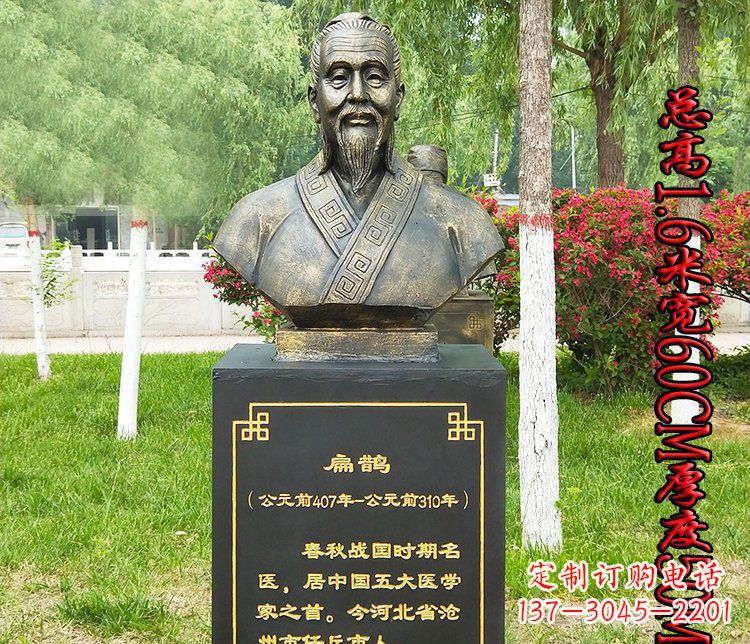 辽阳扁鹊胸像古代名医铜雕