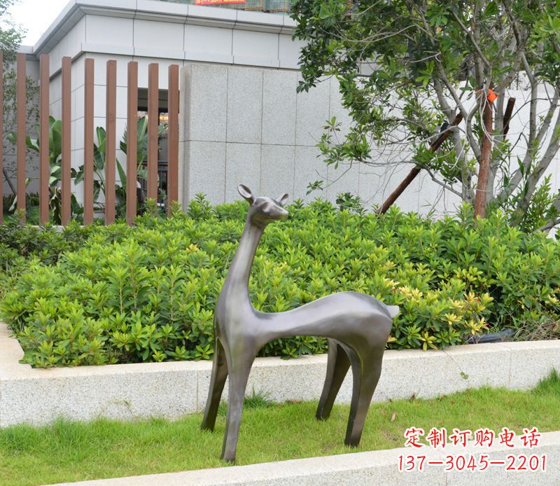 辽阳别墅抽象小鹿铜雕