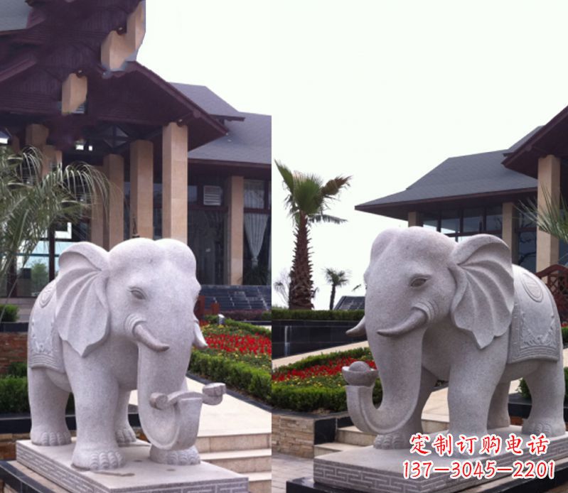 辽阳别墅动物大理石大象石雕
