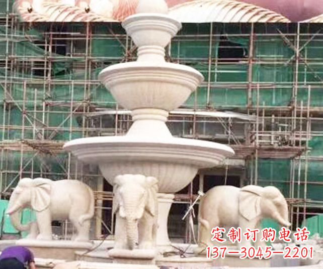 辽阳别墅景观大象喷泉石雕