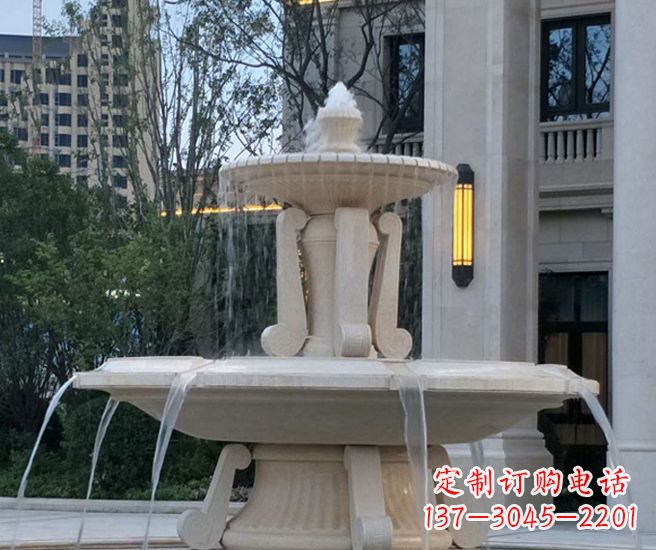 辽阳别墅景观汉白玉喷泉石雕 (2)