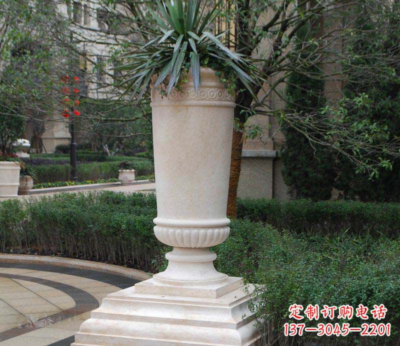 辽阳别墅景观石雕花盆