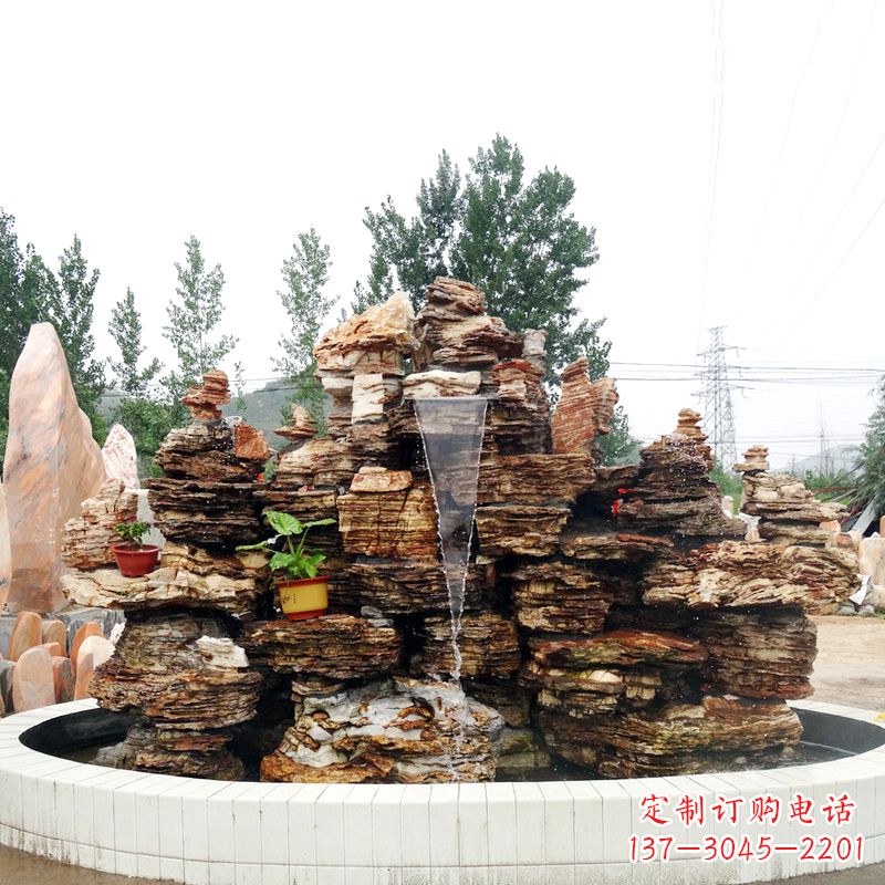 辽阳别墅奇石鱼池假山