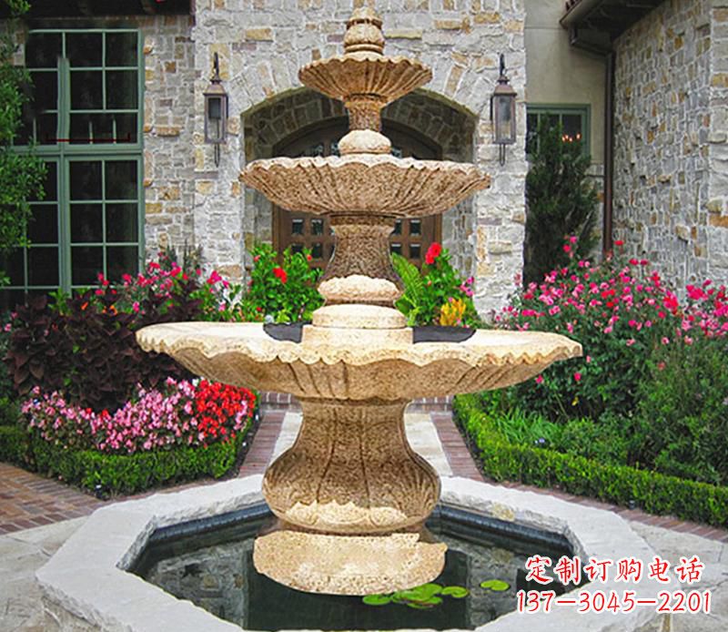 辽阳别墅石雕喷泉 (2)