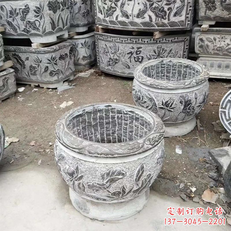 辽阳别墅水缸石雕塑