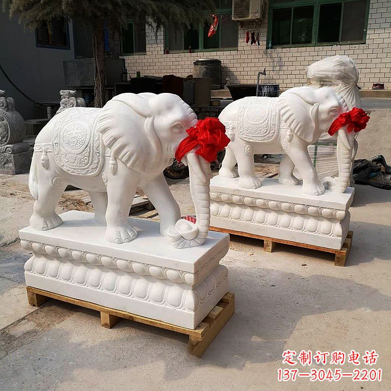 辽阳精致工艺石雕大象