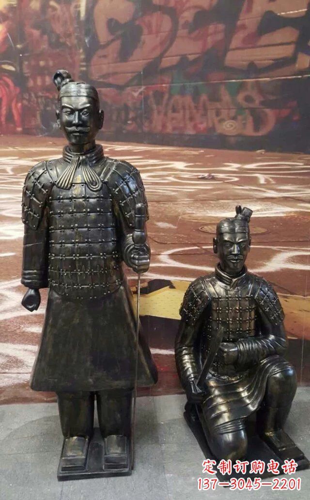 辽阳兵马俑玻璃钢仿铜人物雕塑