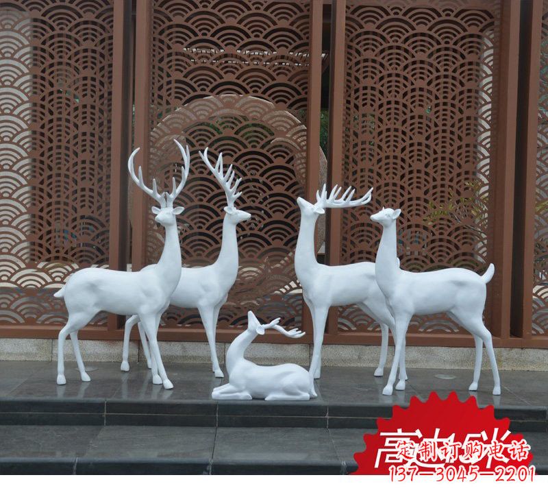 辽阳玻璃钢白鹿雕塑