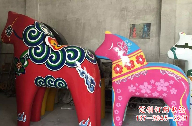 辽阳新颖独角兽彩绘玻璃钢装饰品