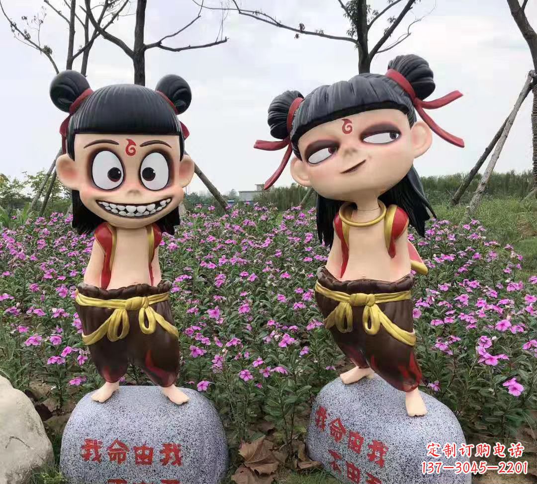 辽阳玻璃钢彩绘哪吒卡通人物