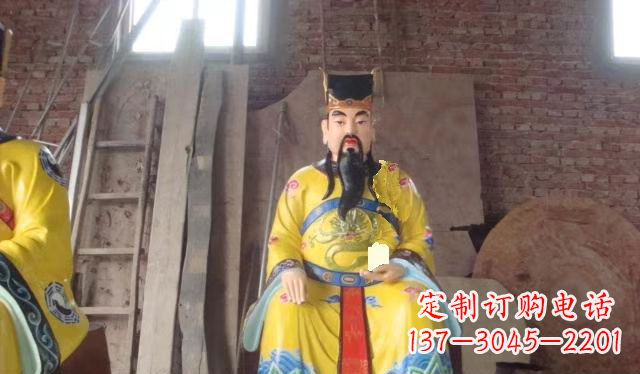 辽阳玻璃钢彩绘文财神寺庙神像雕塑