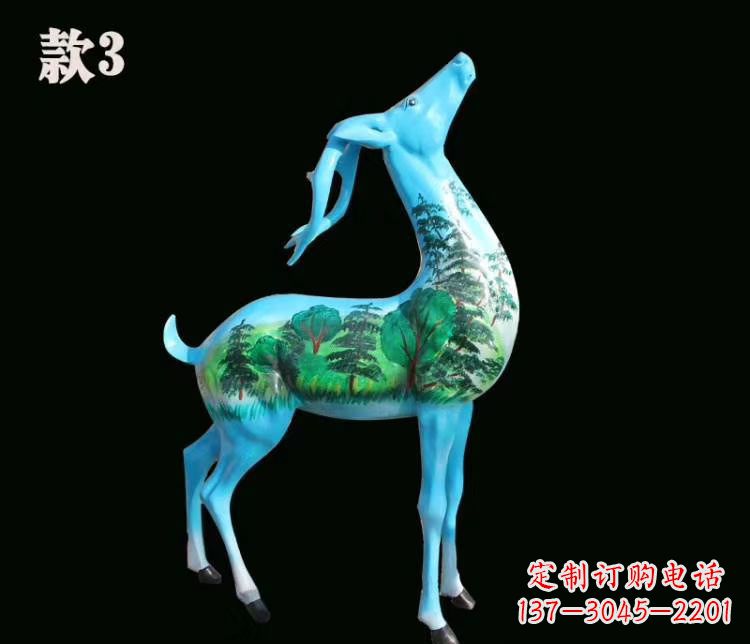 辽阳玻璃钢彩绘艺术小鹿雕塑精美的艺术品