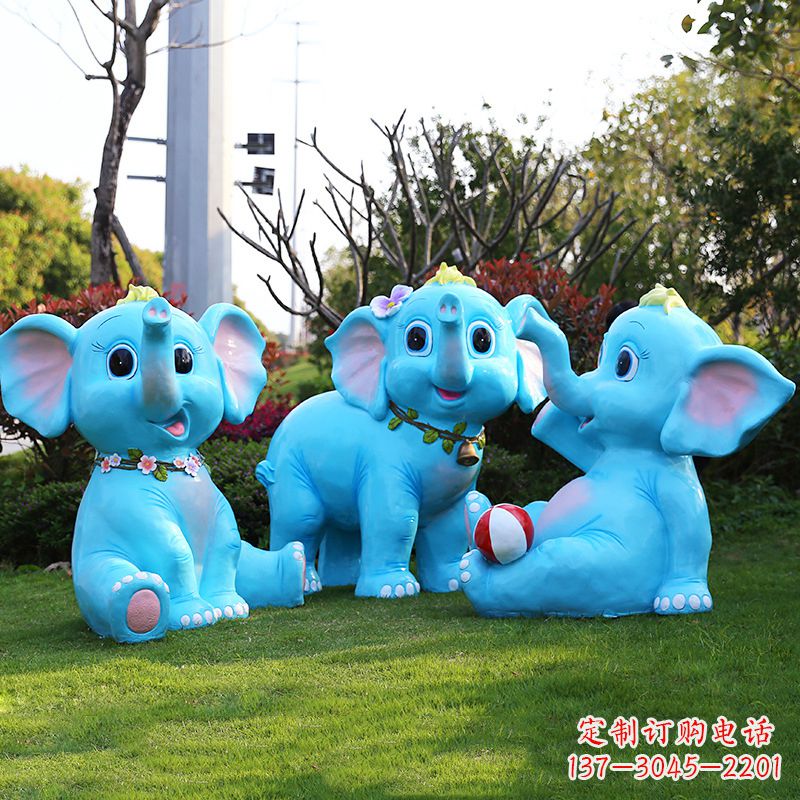 辽阳玻璃钢大象雕塑精美的艺术品
