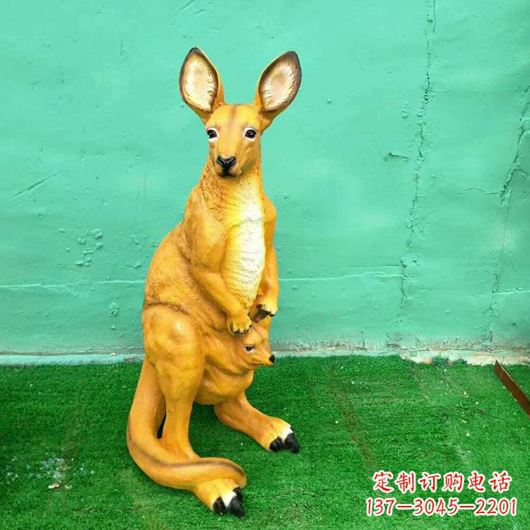 辽阳玻璃钢袋鼠仿真雕塑