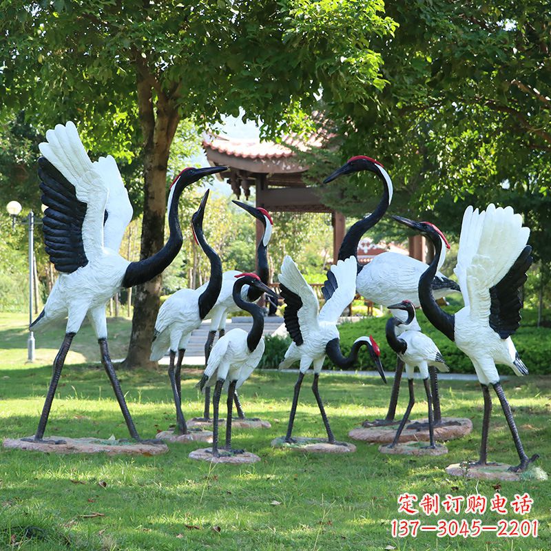辽阳玻璃钢丹顶鹤雕塑