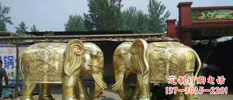 辽阳玻璃钢大象雕塑仿铜雕塑的精美之作