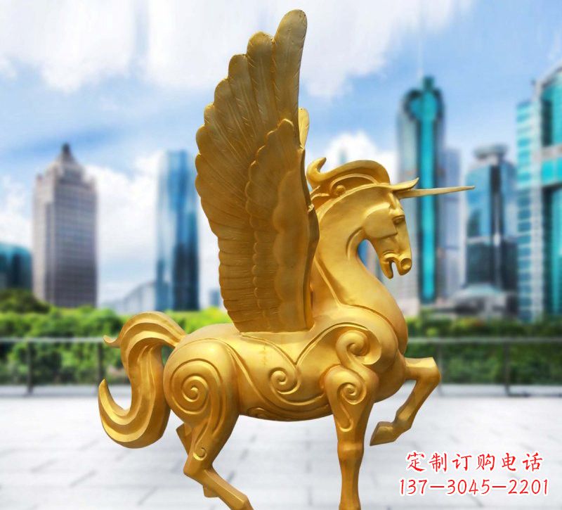 辽阳玻璃钢仿铜独角兽雕塑精美雕塑艺术