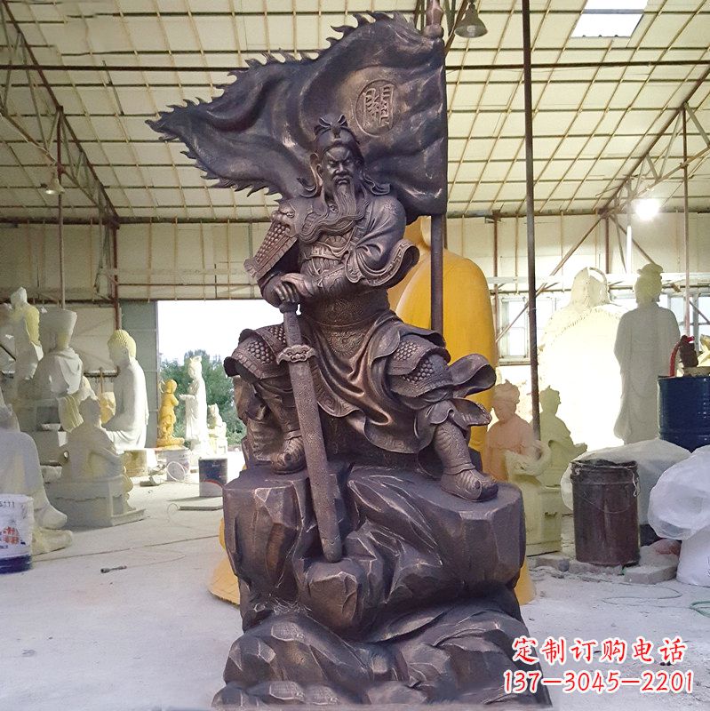辽阳玻璃钢仿铜关公雕塑传承中国传统文化