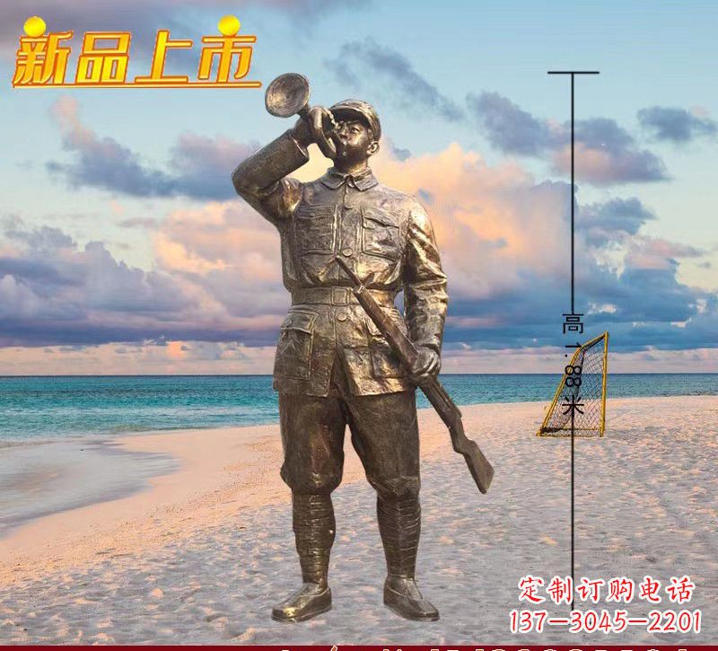 辽阳玻璃钢仿铜红军人物雕塑222