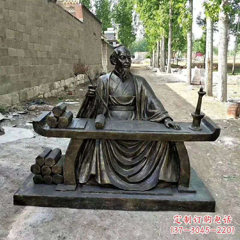 辽阳玻璃钢仿铜历史名人张衡情景雕塑