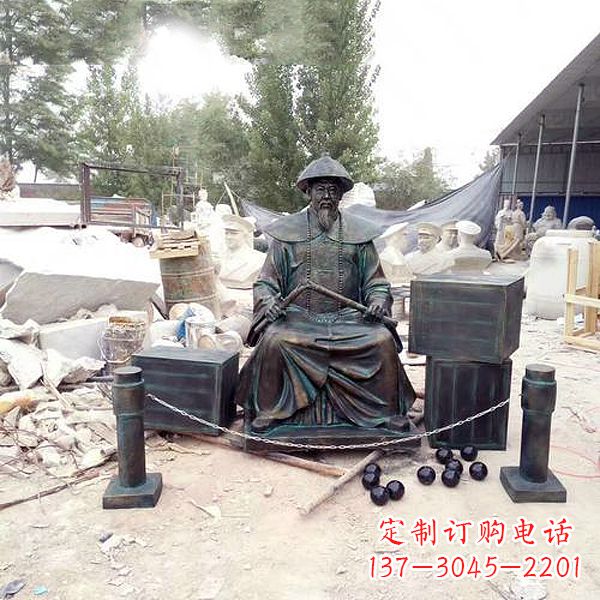 辽阳玻璃钢仿铜林则徐销烟雕塑