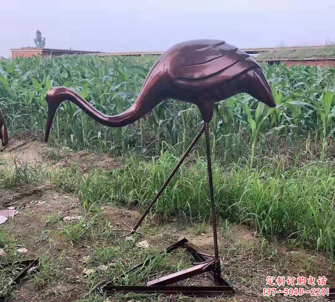 辽阳玻璃钢仿铜仙鹤雕塑精美景观装饰