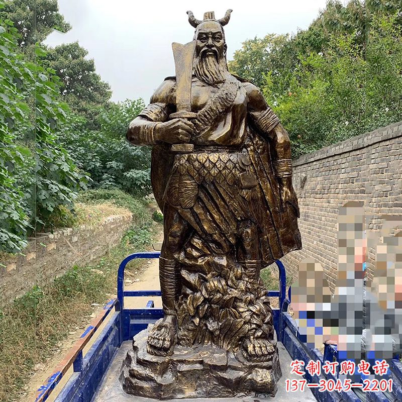 辽阳玻璃钢仿铜炎帝神农氏雕塑