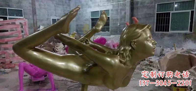 辽阳玻璃钢仿铜雕刻的女人雕塑