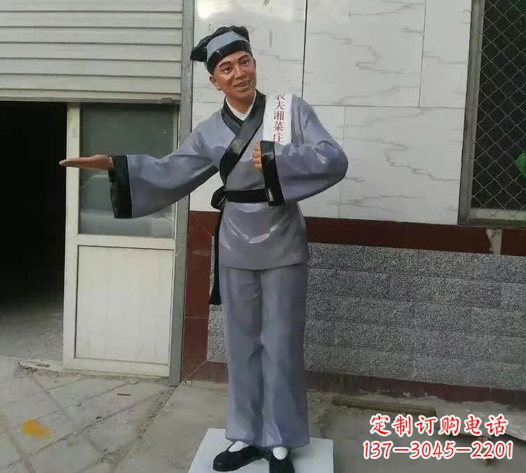 辽阳精致玻璃钢店小二雕塑