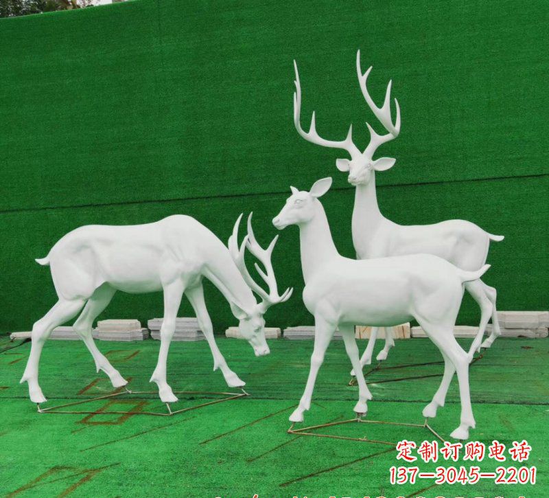辽阳玻璃钢鹿群雕塑