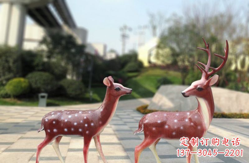 辽阳玻璃钢仿真梅花鹿雕塑