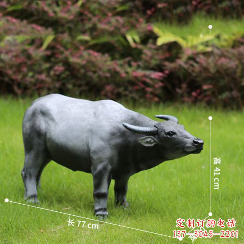 辽阳玻璃钢仿真水牛雕塑——点缀公园草坪
