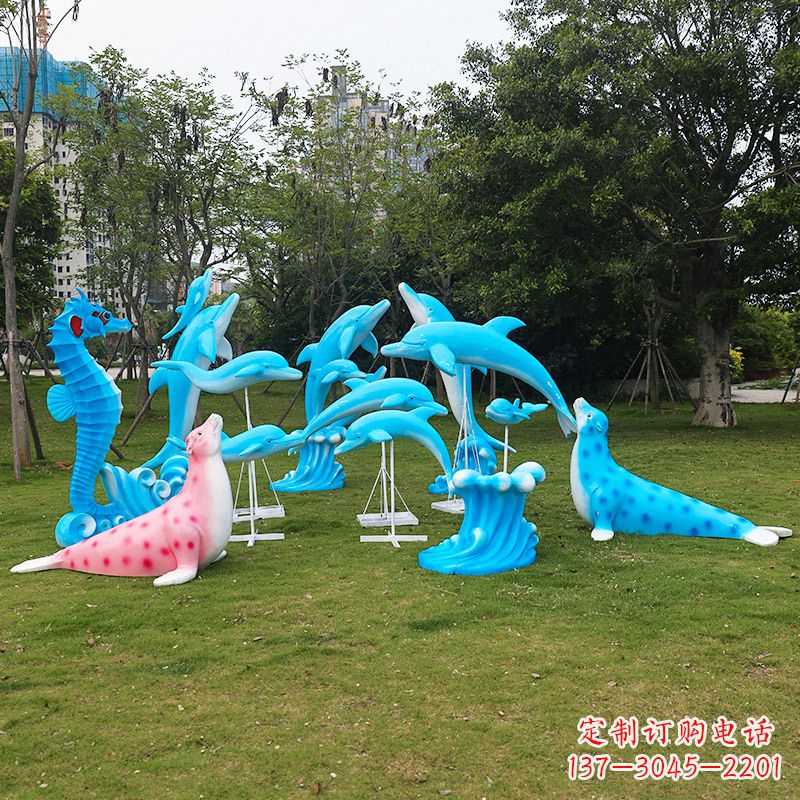辽阳玻璃钢海豚雕塑艺术的精美表现
